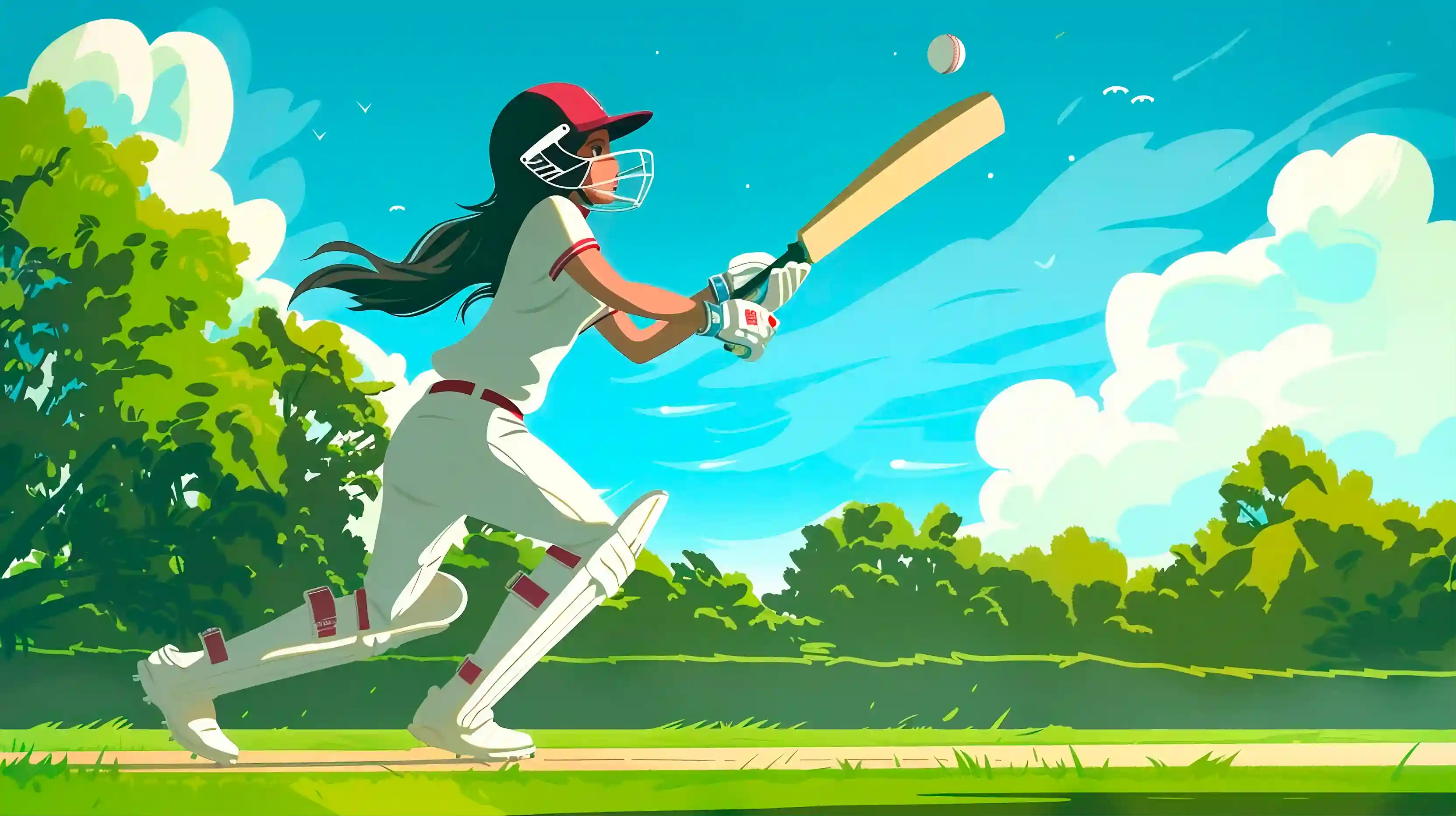 Cricket player batting